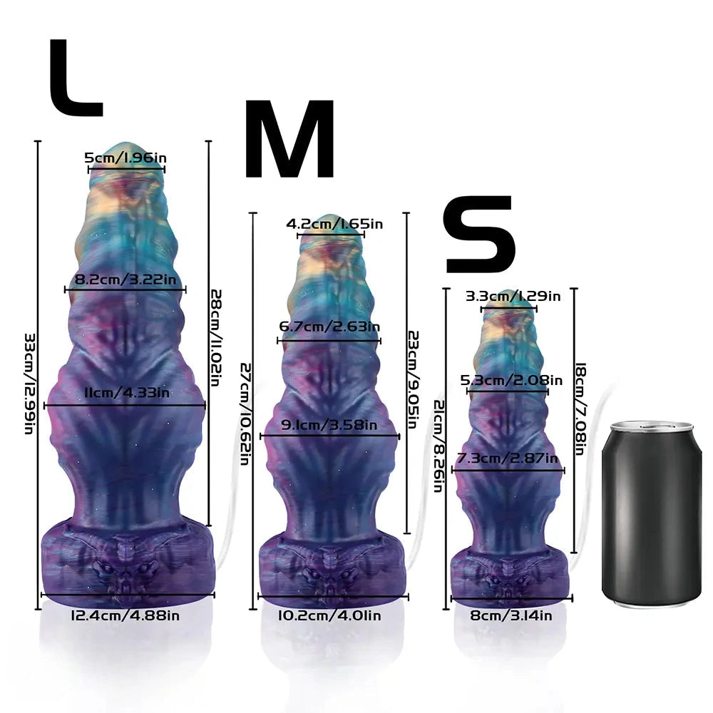 8.26in 10.62in 12.99in Monster Knotted Silicone Big Odd Cumming Dildo