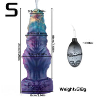 8.26in 10.62in 12.99in Monster Knotted Silicone Big Odd Cumming Dildo