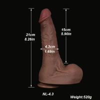 8.26in 11.41in 12.2in Real Skin Feeling Silicone Soft Female Dildo Love Sex