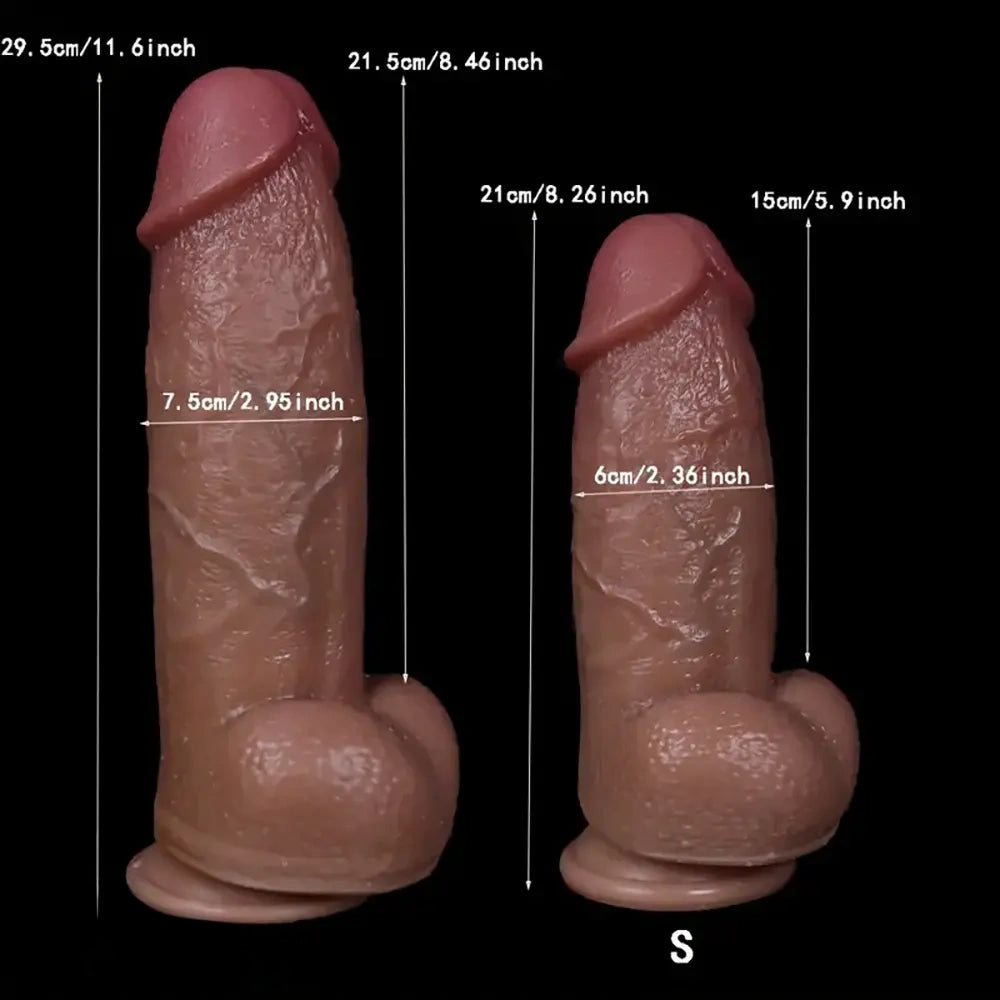 8.26in 11.6in Realistic Large Soft Silicone Dildo Thick Wide Sex Toy