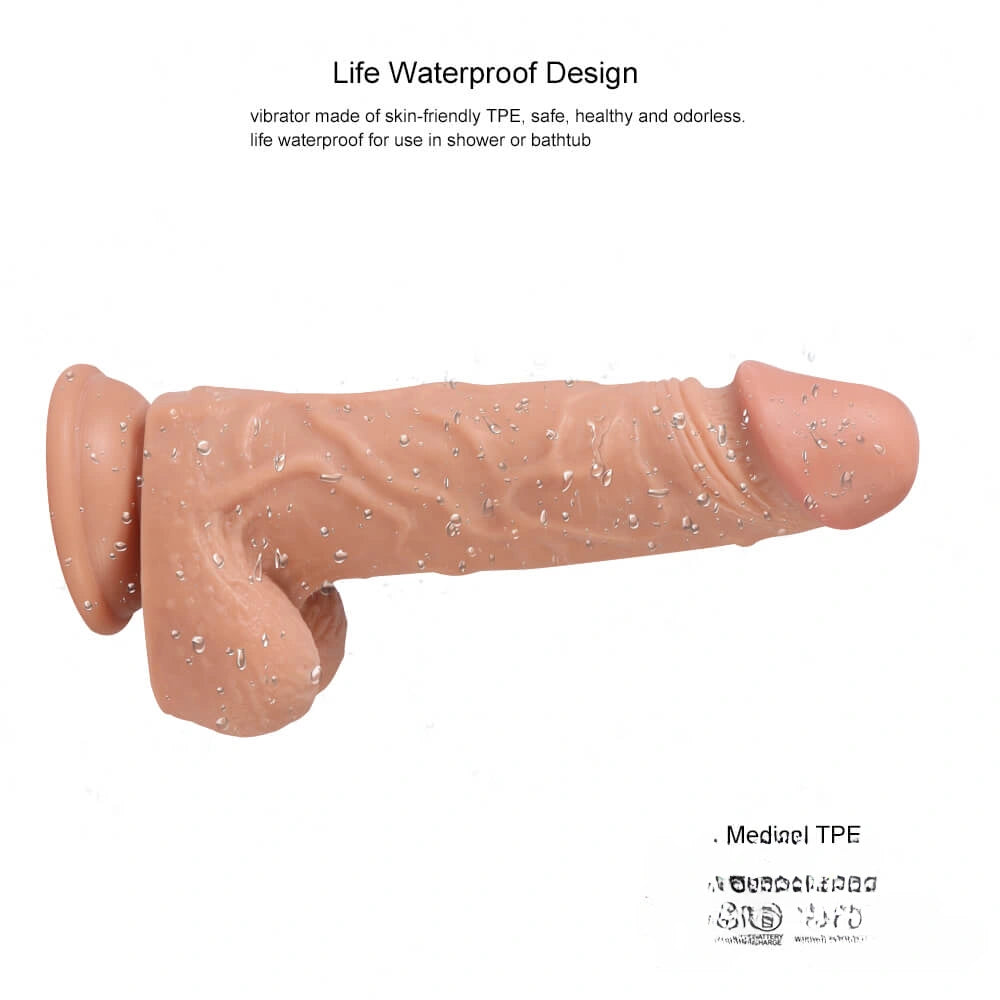 8.26in 20 Vibrating Modes Wireless Swing TPE Lifelike Dildo For Adult