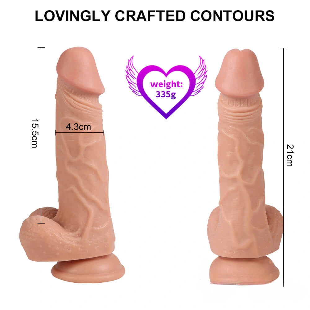 8.26in 20 Vibrating Modes Wireless Swing TPE Lifelike Dildo For Adult