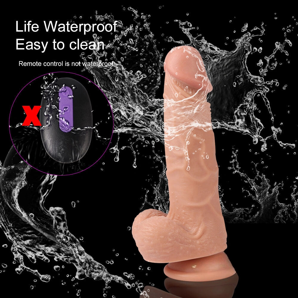 8.26in 20 Vibrating Modes Wireless Swing TPE Lifelike Dildo For Adult