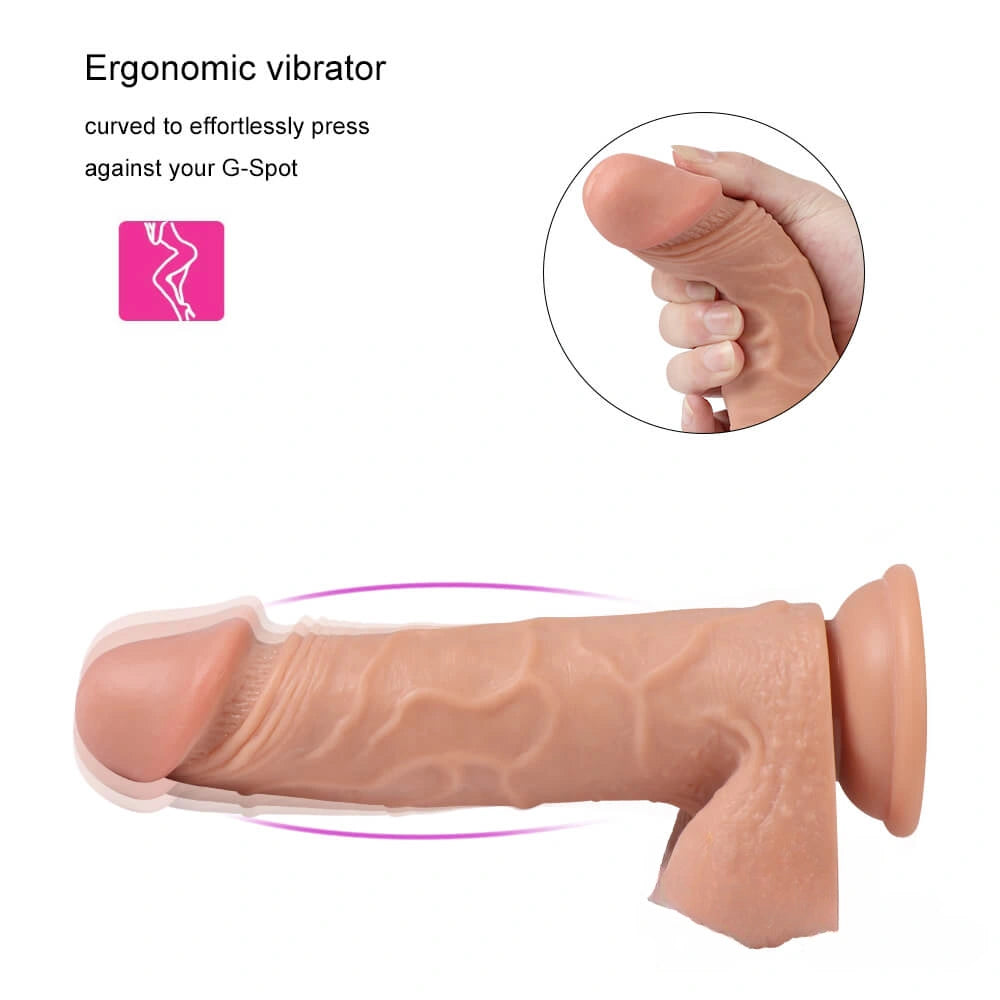 8.26in 20 Vibrating Modes Wireless Swing TPE Lifelike Dildo For Adult