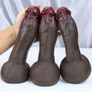 8.26in 8.46in 9.05in Realistic Skin-Feel Big Ebony Soft Silicone Dildo