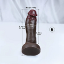 8.26in 8.46in 9.05in Realistic Skin-Feel Big Ebony Soft Silicone Dildo