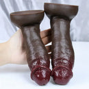 8.26in 8.46in 9.05in Realistic Skin-Feel Big Ebony Soft Silicone Dildo