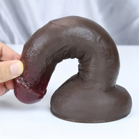 8.26in 8.46in 9.05in Realistic Skin-Feel Big Ebony Soft Silicone Dildo