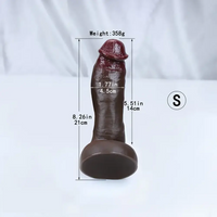 8.26in 8.46in 9.05in Realistic Skin-Feel Big Ebony Soft Silicone Dildo