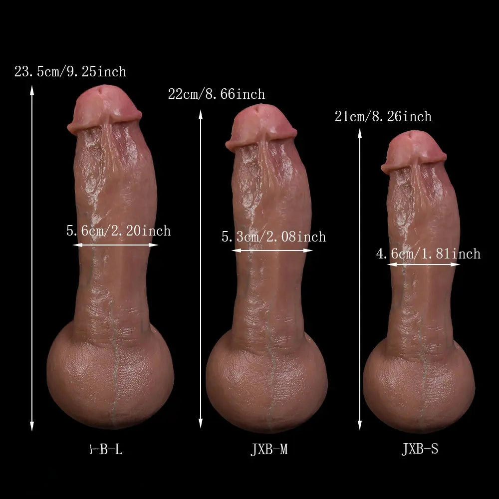 8.26in 8.66in 9.25in Real Silicone Soft Big Dildo For Women Masturbator