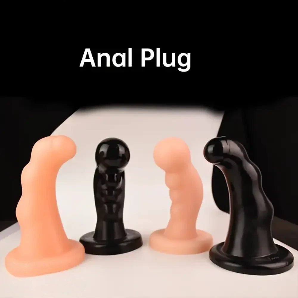 8.26in 8.66in PVC Suction Cup Big Curved G Spot Anal Plug Dildo