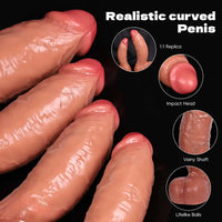 8.26in 9.05in 9.84in 11.81in Realistic Curved Big Penis Dildo For Hands-Free Use