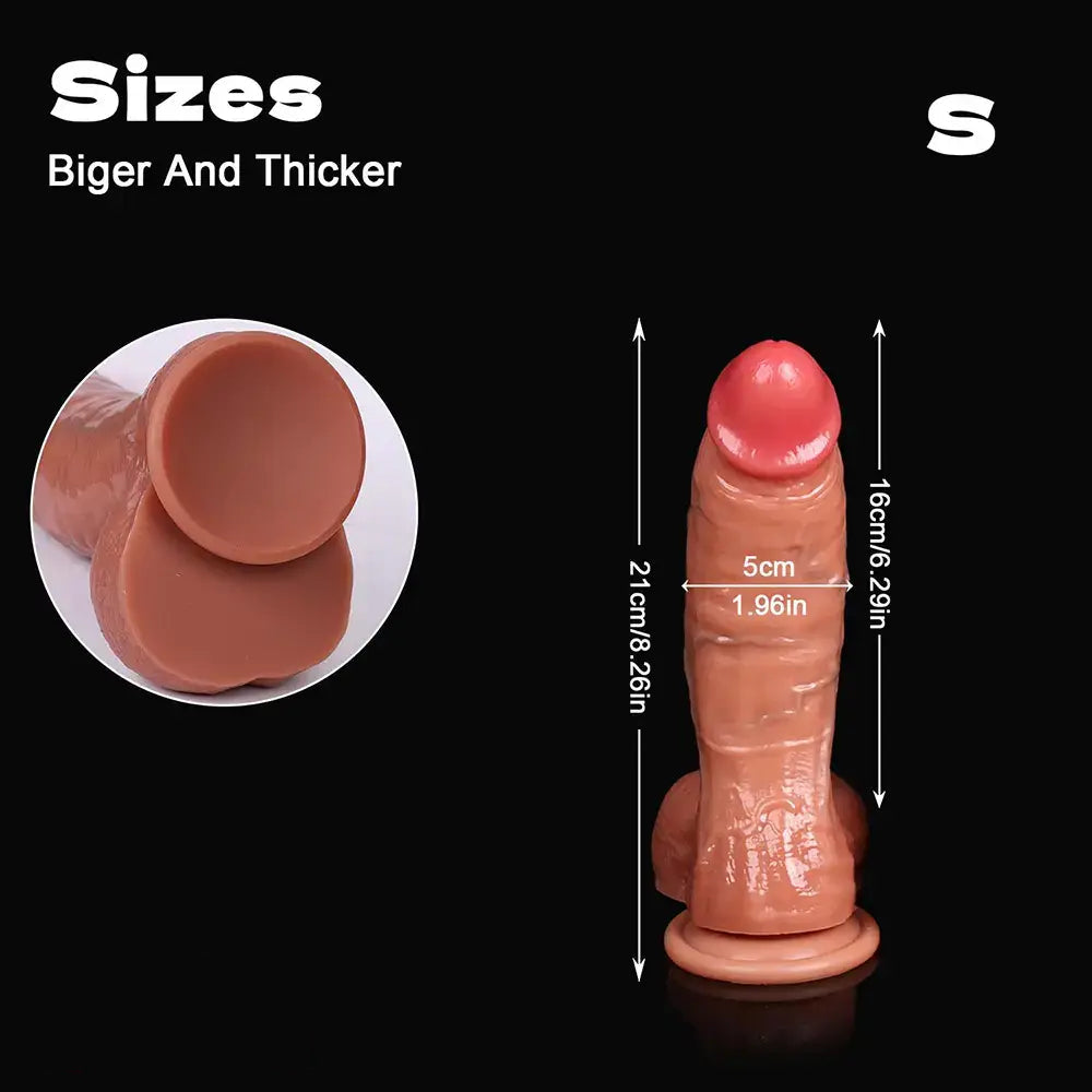 8.26in 9.05in 9.84in 11.81in Realistic Curved Big Penis Dildo For Hands-Free Use