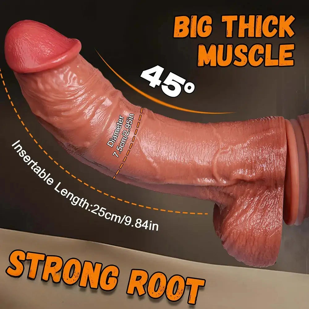 8.26in 9.44in 10.03in 10.62in 12.2in Upward Curved Silicone Big Thick Dildo