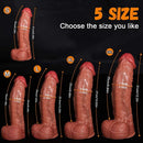 8.26in 9.44in 10.03in 10.62in 12.2in Upward Curved Silicone Big Thick Dildo