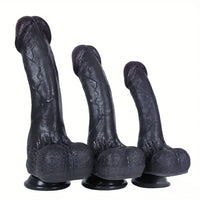 8.26in 9.45in 11.02in Big Ebony Realistic Silicone Soft Dildo Sex Toy