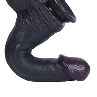 8.26in 9.45in 11.02in Big Ebony Realistic Silicone Soft Dildo Sex Toy