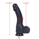 8.26in 9.45in 11.02in Big Ebony Realistic Silicone Soft Dildo Sex Toy
