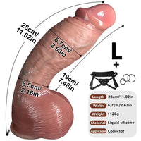 8.26in 9.84in 11.02in Strap on Lifelike Dildo Real Touch Soft Flexible Penis