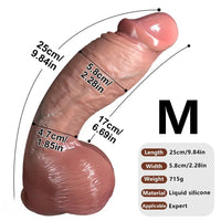8.26in 9.84in 11.02in Strap on Lifelike Dildo Real Touch Soft Flexible Penis