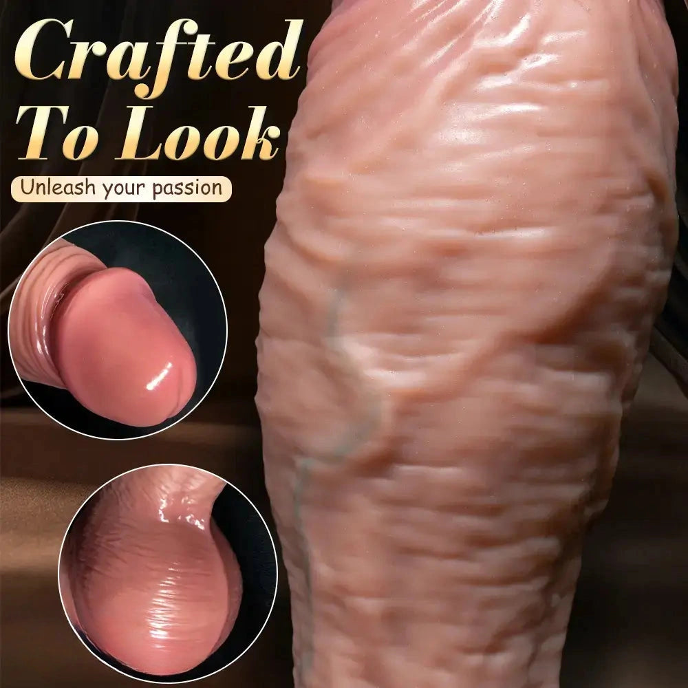 8.26in 9.84in 11.02in Strap on Lifelike Dildo Real Touch Soft Flexible Penis
