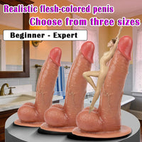 8.26in 9.84in 11in Realistic Feeling Silicone Big Soft And Bendable Cock Dildo