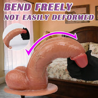 8.26in 9.84in 11in Realistic Feeling Silicone Big Soft And Bendable Cock Dildo