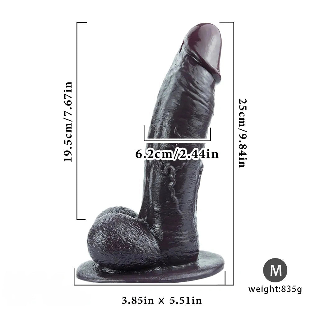 8.26in 9.84in 11in Realistic Feeling Silicone Big Soft And Bendable Cock Dildo