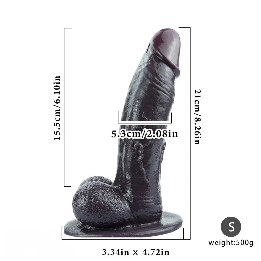 8.26in 9.84in 11in Realistic Feeling Silicone Big Soft And Bendable Cock Dildo