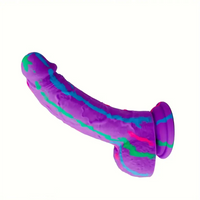 8.26in Colorful Silicone Soft Big Penis Dildo Anal Adult Love Sex Toy