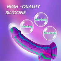 8.26in Colorful Silicone Soft Big Penis Dildo Anal Adult Love Sex Toy