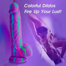 8.26in Colorful Silicone Soft Big Penis Dildo Anal Adult Love Sex Toy