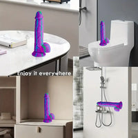 8.26in Colorful Silicone Soft Big Penis Dildo Anal Adult Love Sex Toy