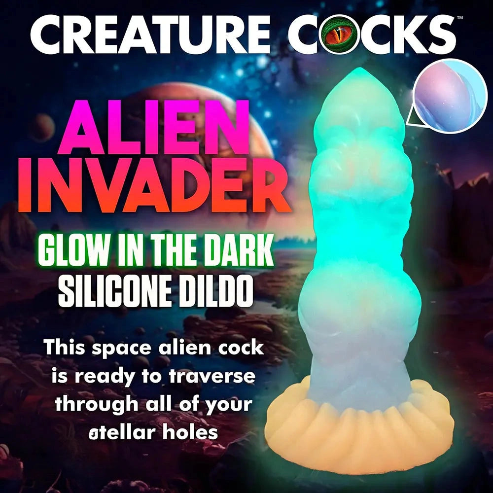 8.26in Creature Knot Silicone Fantasy Luminous Flexible Texture Dildo