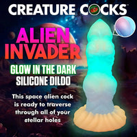 8.26in Creature Knot Silicone Fantasy Luminous Flexible Texture Dildo