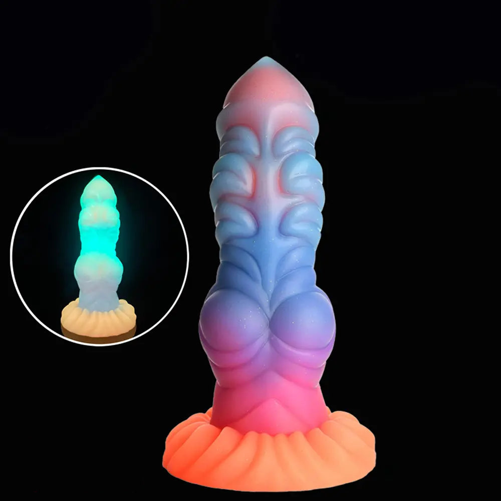 8.26in Creature Knot Silicone Fantasy Luminous Flexible Texture Dildo