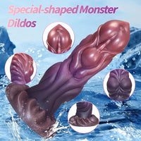 8.26in Creature Knot Silicone Fantasy Luminous Flexible Texture Dildo