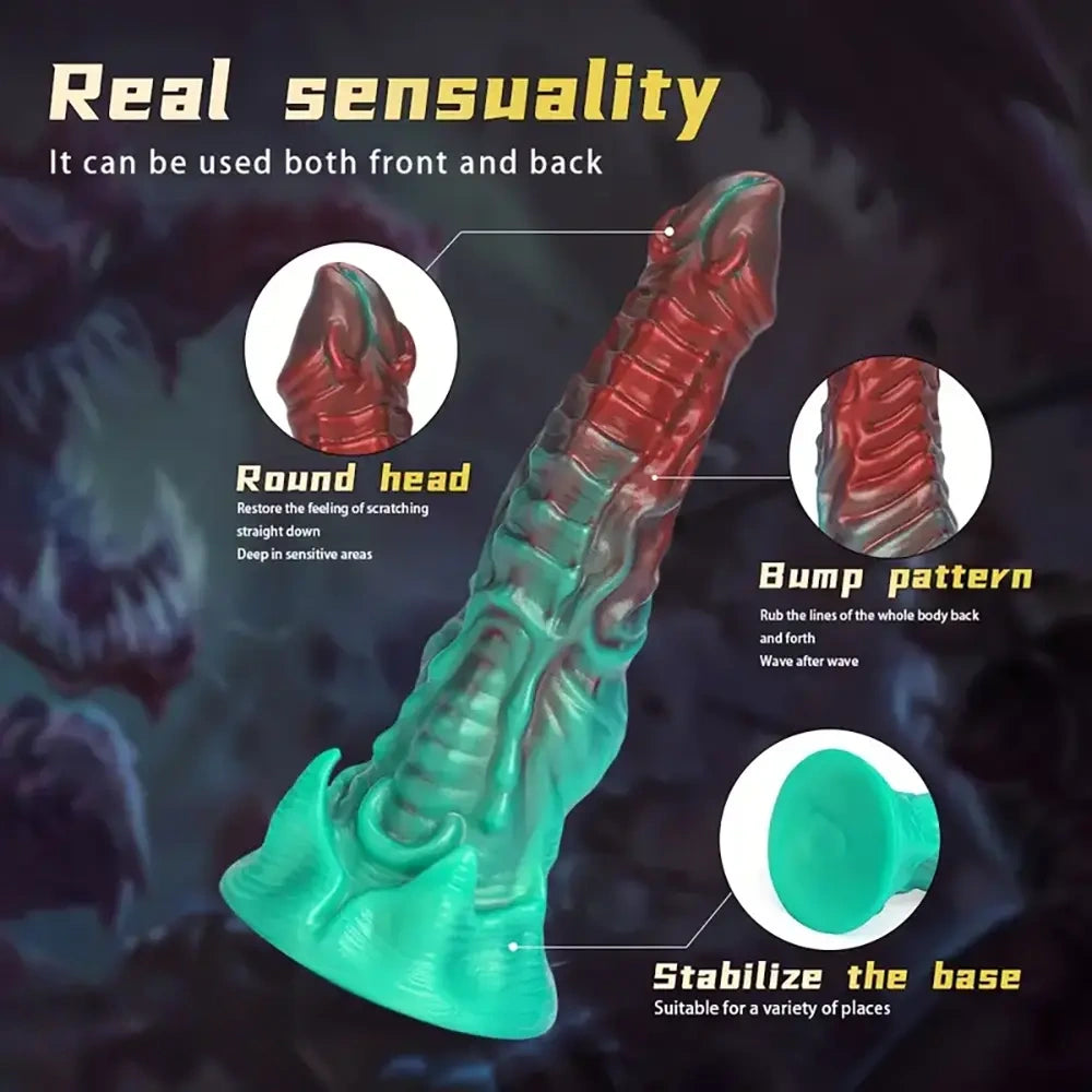 8.26in Devil Alien Monster Tentacle Silicone Dildo For G-Spot Anal Plug