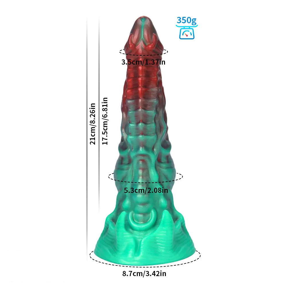 8.26in Devil Alien Monster Tentacle Silicone Dildo For G-Spot Anal Plug