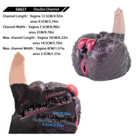 8.26in Dog Fantasy Silicone Dildo With Masturbator G-Spot Sensory Play
