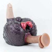 8.26in Dog Fantasy Silicone Dildo With Masturbator G-Spot Sensory Play