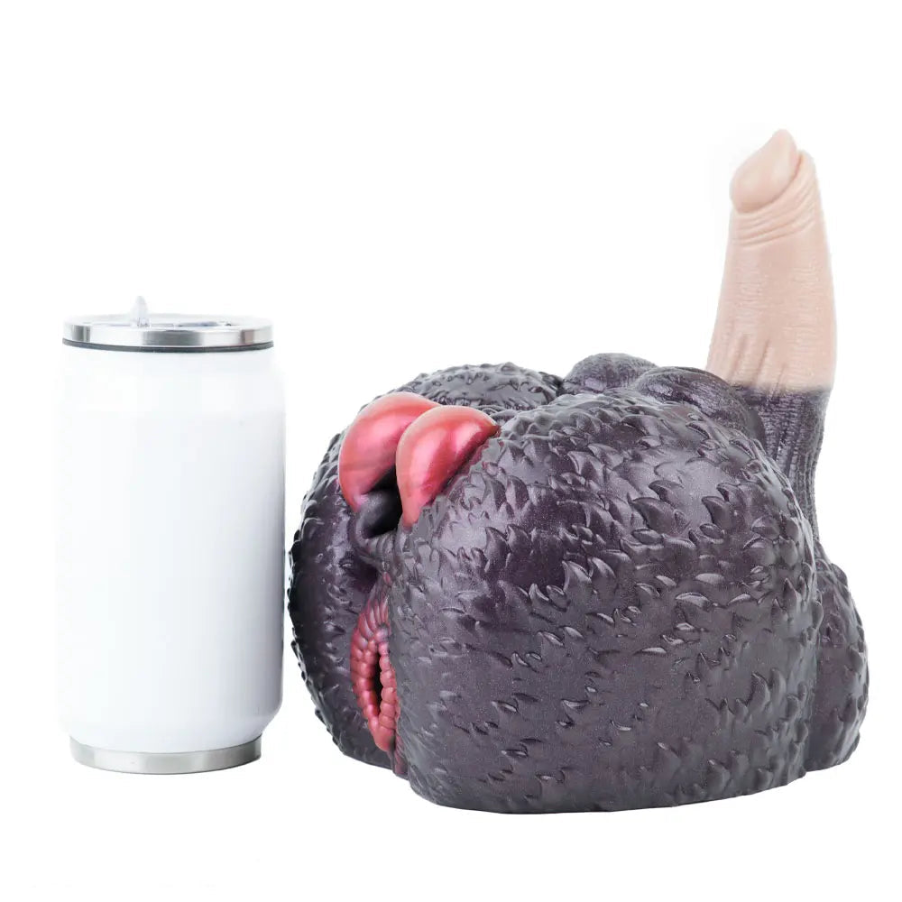 8.26in Dog Fantasy Silicone Dildo With Masturbator G-Spot Sensory Play