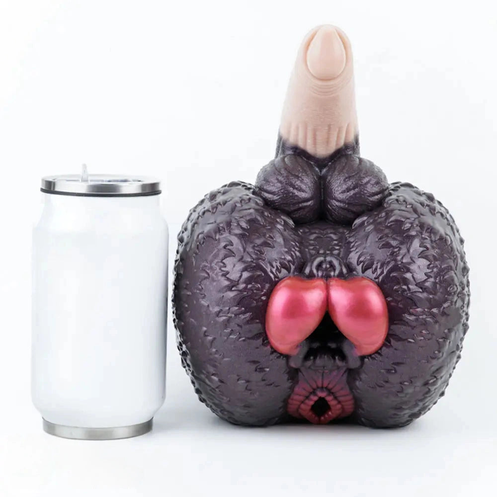 8.26in Dog Fantasy Silicone Dildo With Masturbator G-Spot Sensory Play
