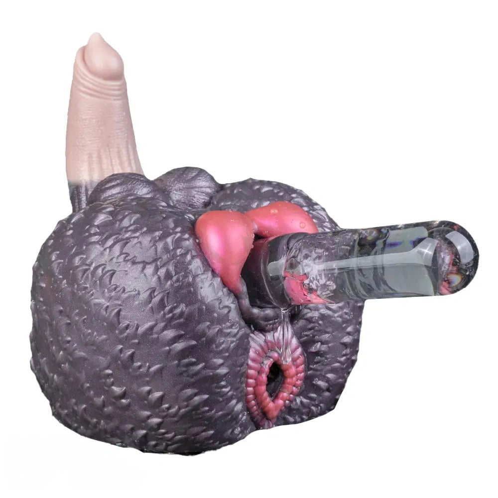 8.26in Dog Fantasy Silicone Dildo With Masturbator G-Spot Sensory Play