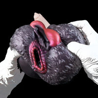 8.26in Dog Fantasy Silicone Dildo With Masturbator G-Spot Sensory Play