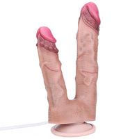8.26in Double Density Silicone Soft Ejaculating Dual Ended Large Dildo