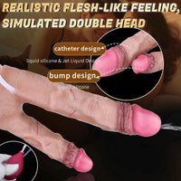 8.26in Double Density Silicone Soft Ejaculating Dual Ended Large Dildo