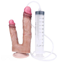 8.26in Double Density Silicone Soft Ejaculating Dual Ended Large Dildo