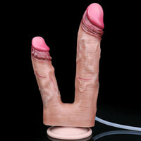 8.26in Double Density Silicone Soft Ejaculating Dual Ended Large Dildo