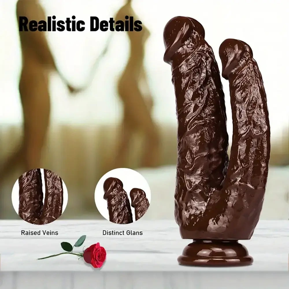 8.26in Double-Ended PVC Dildo Realistic Soft Anal Sex Toy For Women
